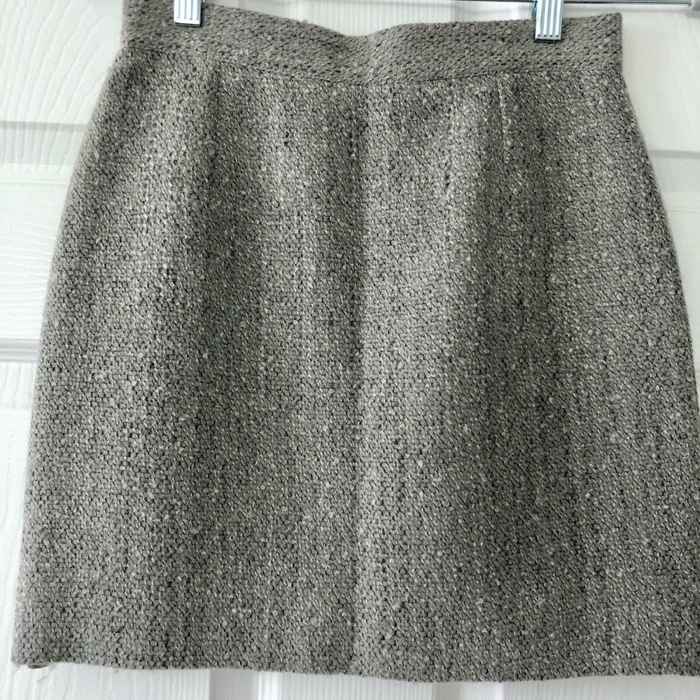 BRIEFING Gray Wool Miniskirt
